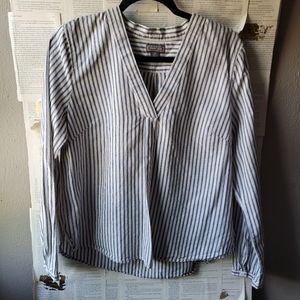 J. Crew Point Sur Ticking Stripe Popover Top